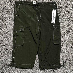 NWT 2000s Green Cargo Capri Pants Size m